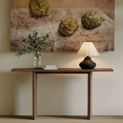 Modern Minimalist Rectangular Pine Wood Ash Wood Console Table 1-Tier For Entryway