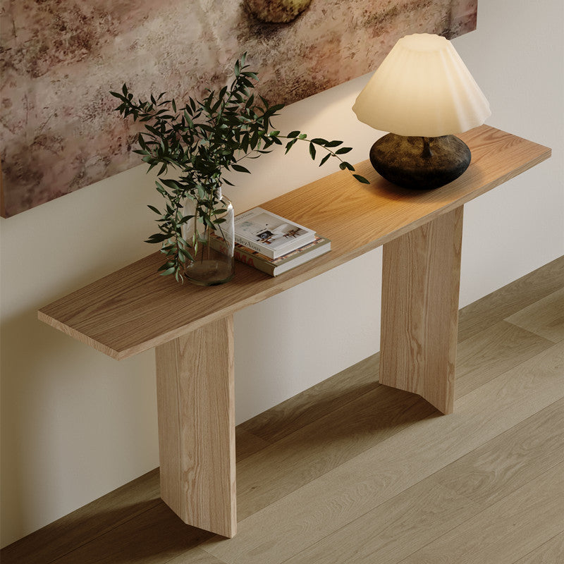 Modern Minimalist Rectangular Pine Wood Ash Wood Console Table 1-Tier For Entryway
