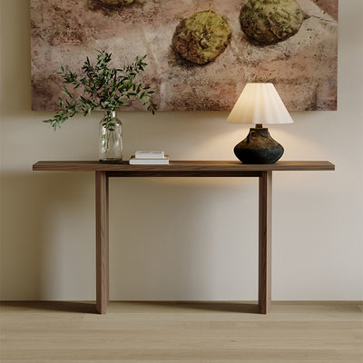 Modern Minimalist Rectangular Pine Wood Ash Wood Console Table 1-Tier For Entryway