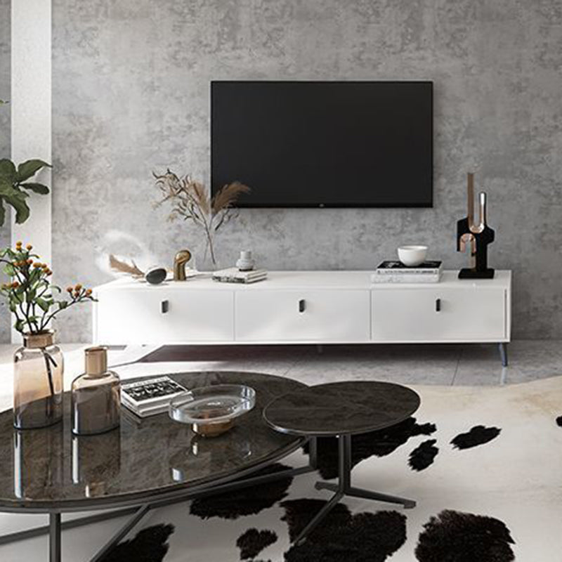Moderner minimalistischer rechteckiger TV-Ständer aus Sperrholz und MDF mit 4 Schubladen fürs Wohnzimmer 