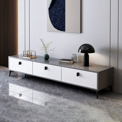 Modern Minimalist Rectangular Artificial Board TV Stand 4-Drawer For Living Room