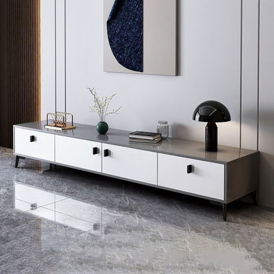 Modern Minimalist Rectangular Artificial Board TV Stand 4-Drawer For Living Room