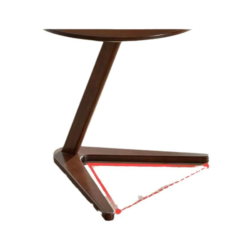 Modern Minimalist Round Rubberwood Side Table 1-Tier For Living Room