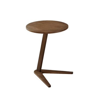 Modern Minimalist Round Rubberwood Side Table 1-Tier For Living Room