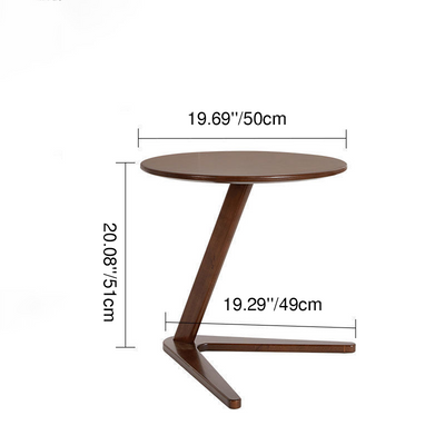 Modern Minimalist Round Rubberwood Side Table 1-Tier For Living Room