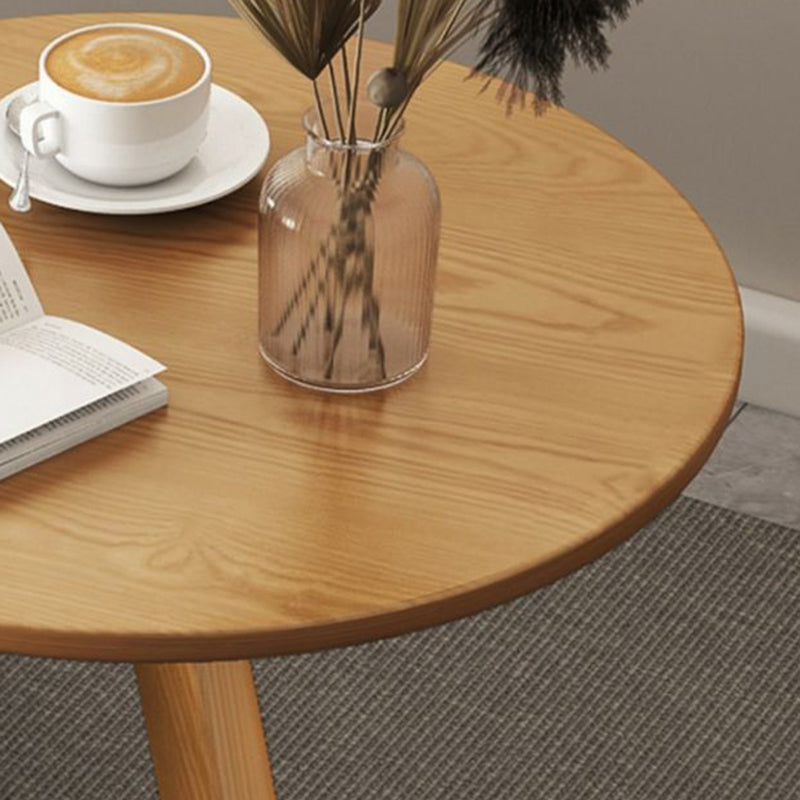 Modern Minimalist Round Rubberwood Side Table 1-Tier For Living Room