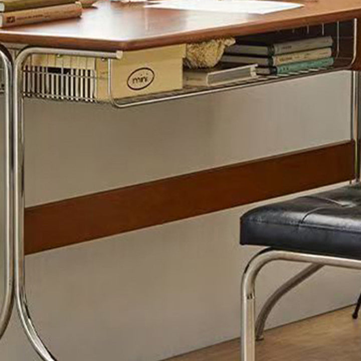 Traditionelle Vintage Rechteckige Kiefernholz Edelstahl Schreibtische mit 1 Schublade für das Home Office 