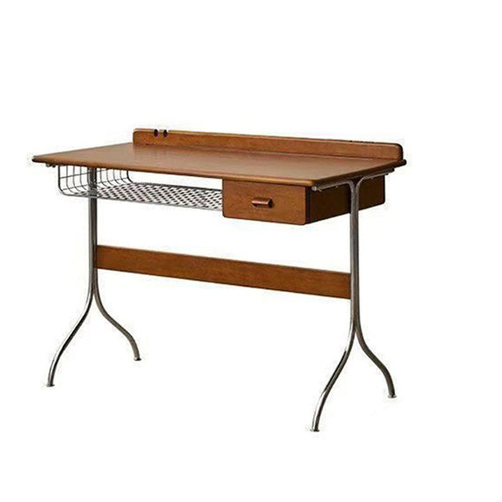 Traditionelle Vintage Rechteckige Kiefernholz Edelstahl Schreibtische mit 1 Schublade für das Home Office 