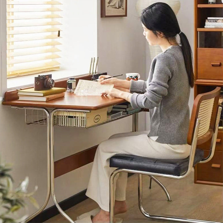 Traditionelle Vintage Rechteckige Kiefernholz Edelstahl Schreibtische mit 1 Schublade für das Home Office 