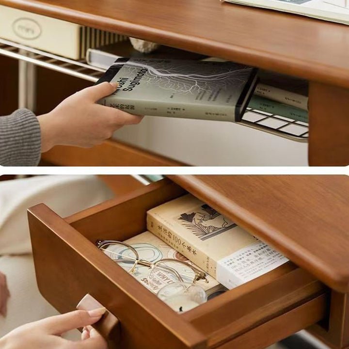 Traditionelle Vintage Rechteckige Kiefernholz Edelstahl Schreibtische mit 1 Schublade für das Home Office 
