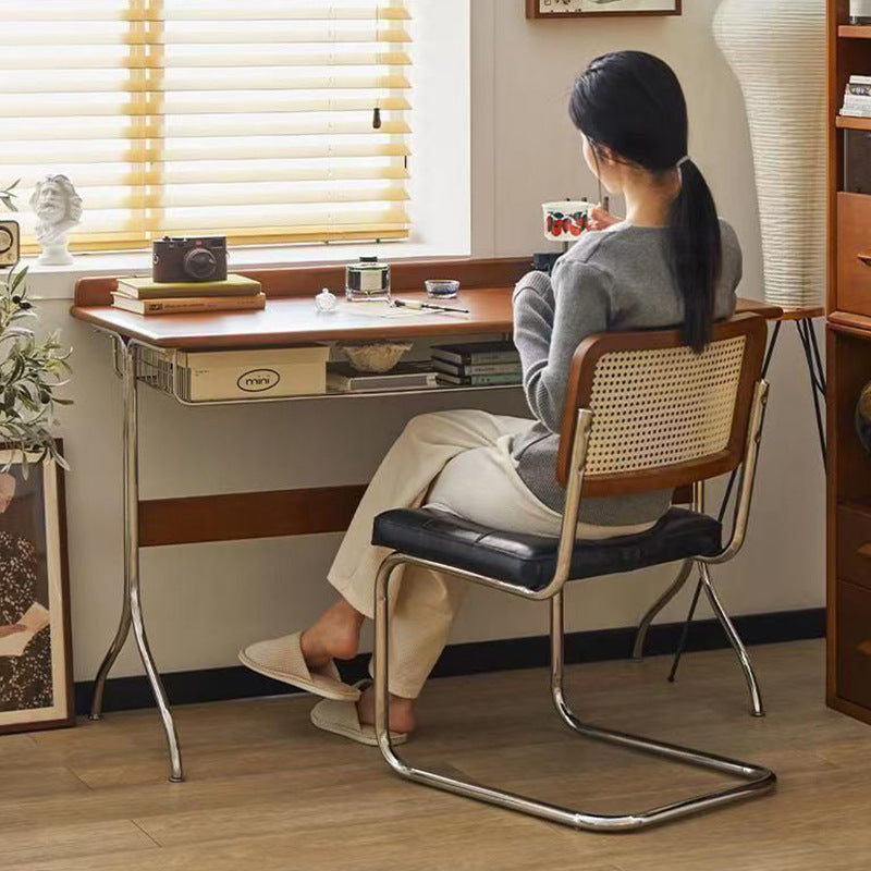 Traditionelle Vintage Rechteckige Kiefernholz Edelstahl Schreibtische mit 1 Schublade für das Home Office 
