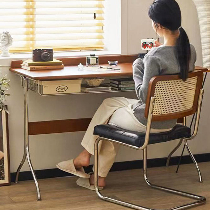Traditionelle Vintage Rechteckige Kiefernholz Edelstahl Schreibtische mit 1 Schublade für das Home Office 