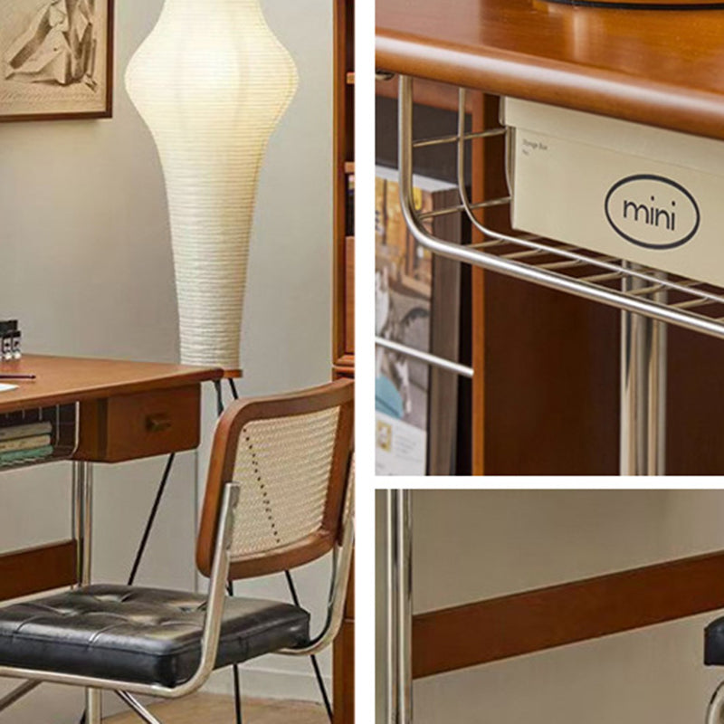 Traditionelle Vintage Rechteckige Kiefernholz Edelstahl Schreibtische mit 1 Schublade für das Home Office 