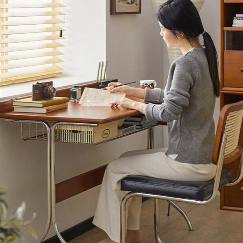 Traditionelle Vintage Rechteckige Kiefernholz Edelstahl Schreibtische mit 1 Schublade für das Home Office 