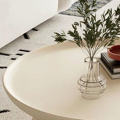 Modern Minimalist Round Iron Coffee Table 1-Tier For Living Room