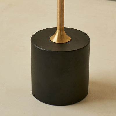 Contemporary Simplicity Round Walnut Copper Carbon Steel Side Table 1-Tier For Living Room