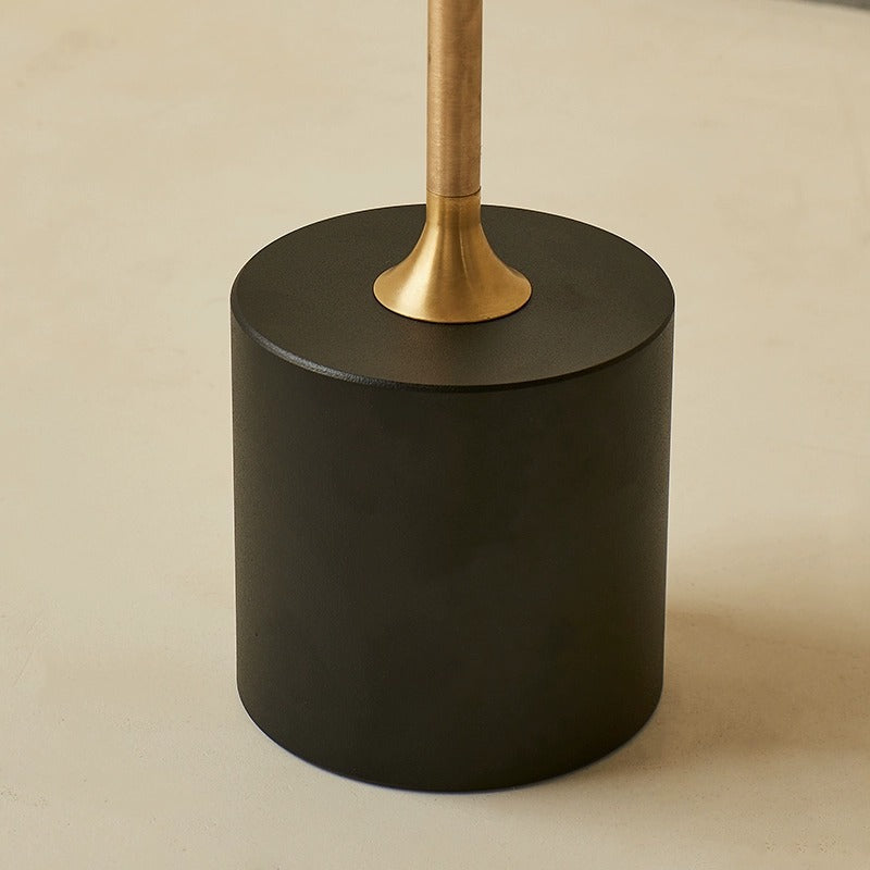 Contemporary Simplicity Round Walnut Copper Carbon Steel Side Table 1-Tier For Living Room
