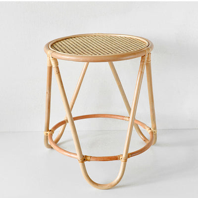 Contemporary Simplicity Round Rattan Weaving End Table 1-Tier For Living Room