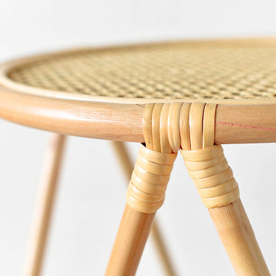 Contemporary Simplicity Round Rattan Weaving End Table 1-Tier For Living Room