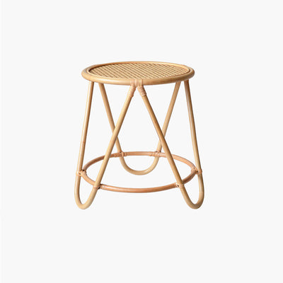 Contemporary Simplicity Round Rattan Weaving End Table 1-Tier For Living Room