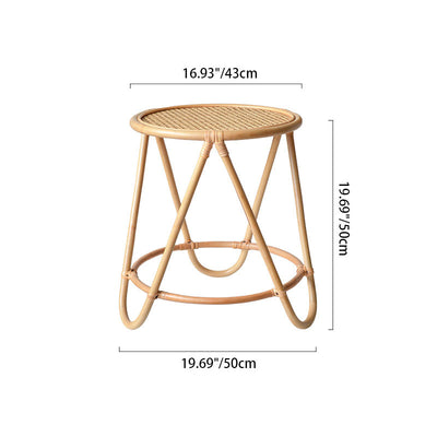Contemporary Simplicity Round Rattan Weaving End Table 1-Tier For Living Room