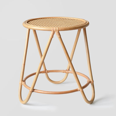 Contemporary Simplicity Round Rattan Weaving End Table 1-Tier For Living Room
