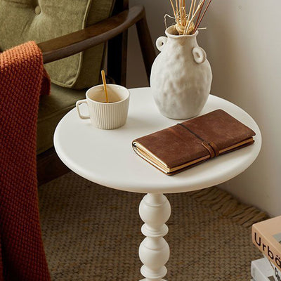 Contemporary Scandinavian Round Iron Side Table 1-Tier For Living Room