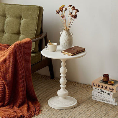 Contemporary Scandinavian Round Iron Side Table 1-Tier For Living Room