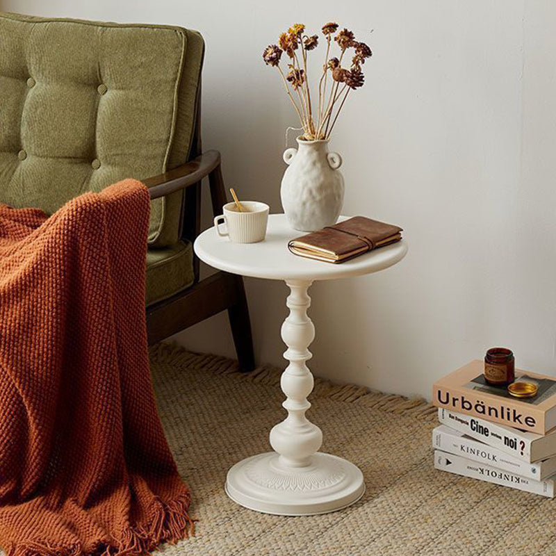 Contemporary Scandinavian Round Iron Side Table 1-Tier For Living Room