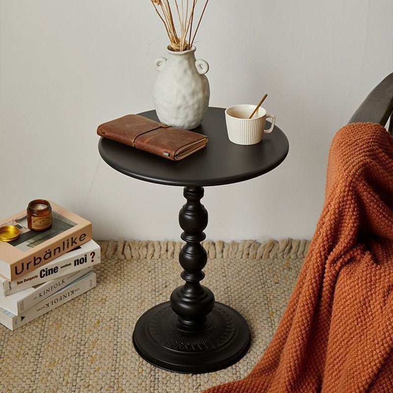 Contemporary Scandinavian Round Iron Side Table 1-Tier For Living Room