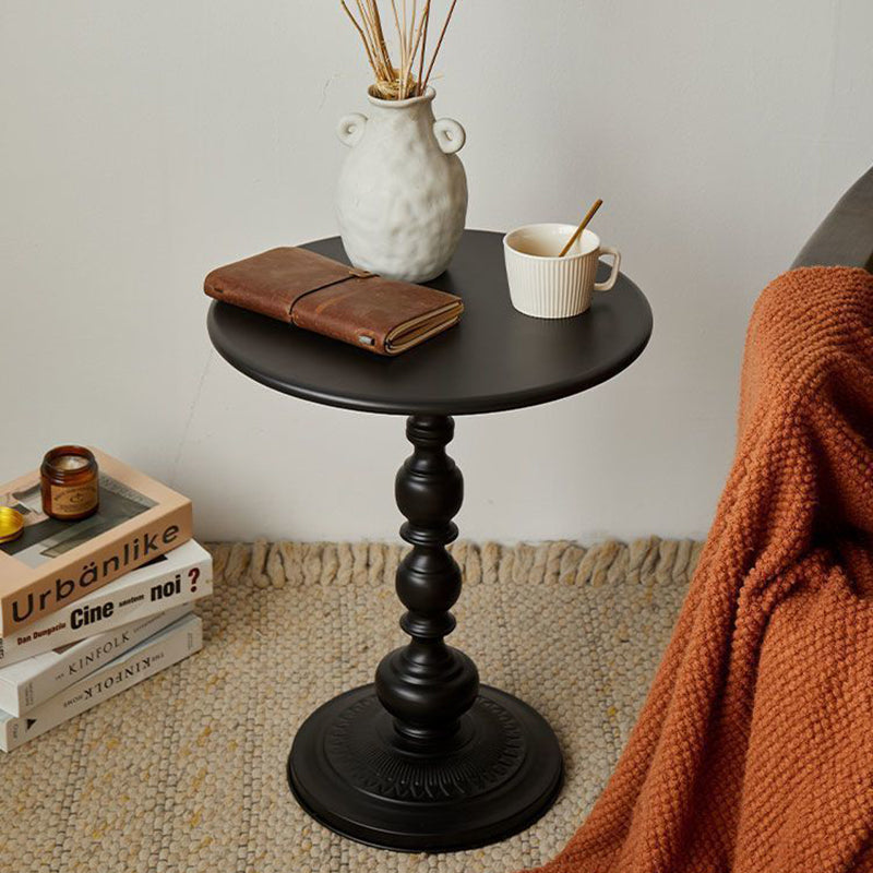 Contemporary Scandinavian Round Iron Side Table 1-Tier For Living Room