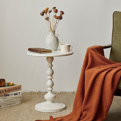 Contemporary Scandinavian Round Iron Side Table 1-Tier For Living Room