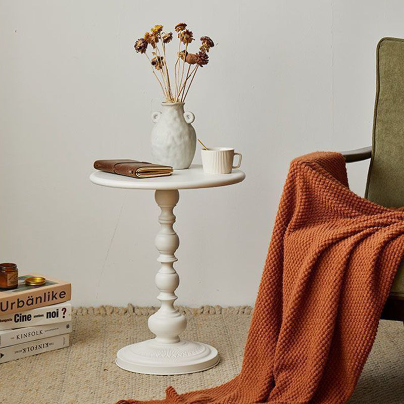 Contemporary Scandinavian Round Iron Side Table 1-Tier For Living Room