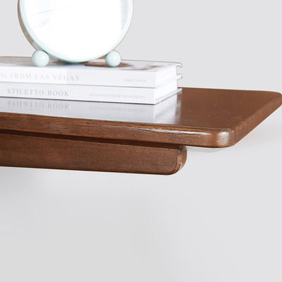 Modern Minimalist Rectangular Rubberwood Movable Side Table 2-Tier For Living Room