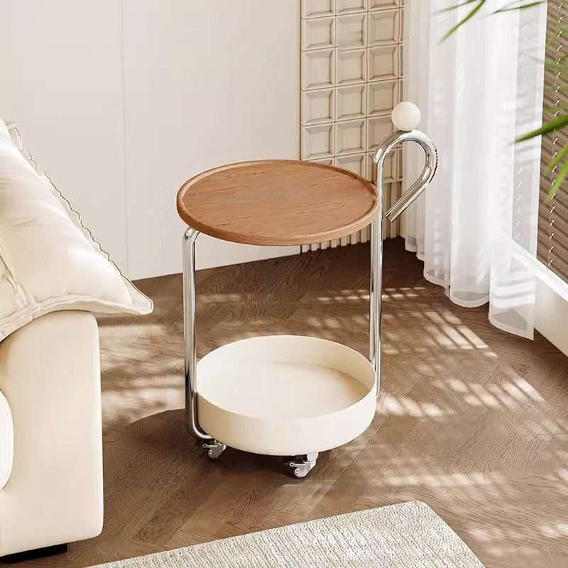 Modern Minimalist Musical Note Shape MDF Iron Movable Side Table 2-Tier For Living Room