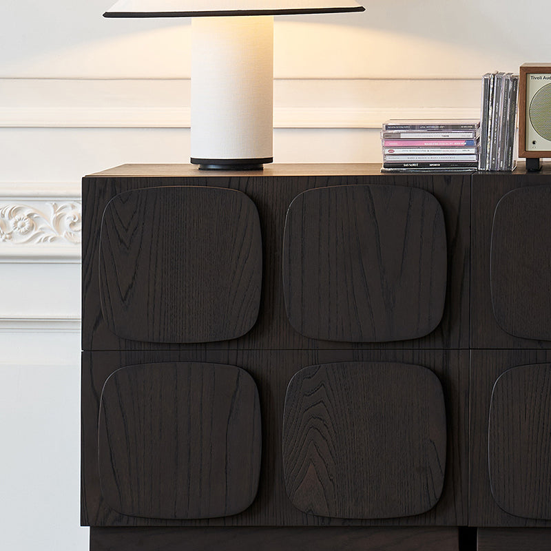 Modern Art Deco Square Rubberwood Stackable Nightstand 2-Drawer For Bedroom