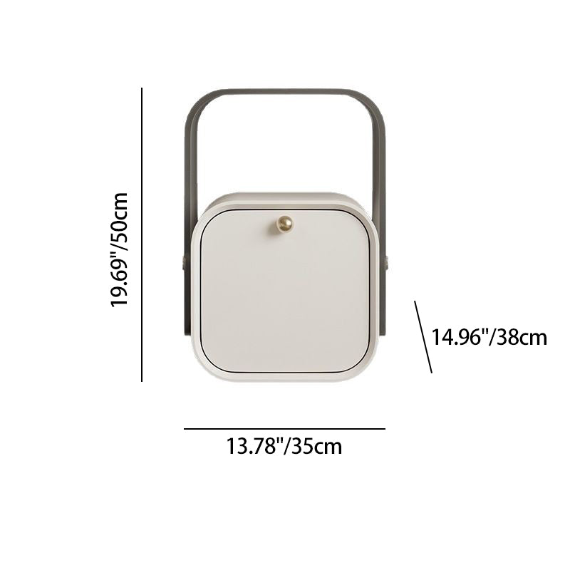 Modern Minimalist Square Acrylic Solid Wood Multi-layer Board Nightstand 1-Drawer For Bedroom