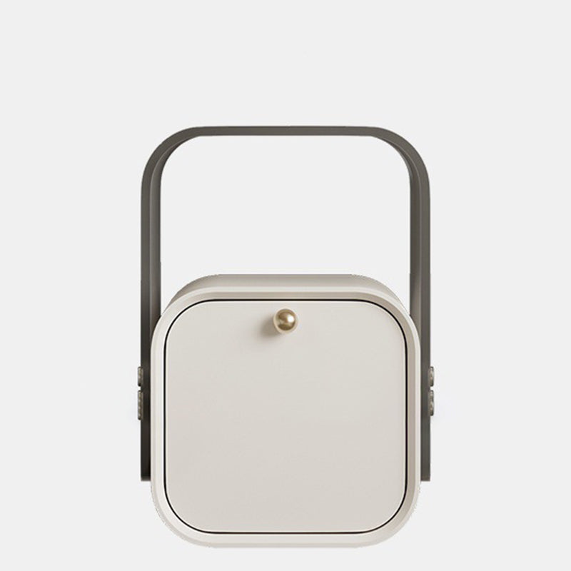 Modern Minimalist Square Acrylic Solid Wood Multi-layer Board Nightstand 1-Drawer For Bedroom