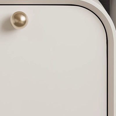 Modern Minimalist Square Acrylic Solid Wood Multi-layer Board Nightstand 1-Drawer For Bedroom