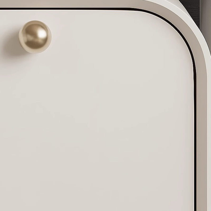 Modern Minimalist Square Acrylic Solid Wood Multi-layer Board Nightstand 1-Drawer For Bedroom