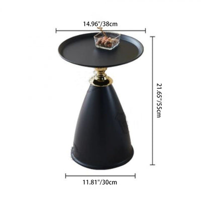 Modern Minimalist Round Iron Side Table 1-Tier For Living Room