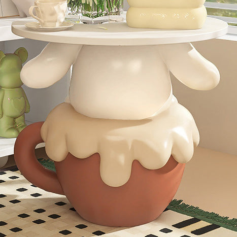 Contemporary Creative Kids Dog Shape MDF Resin Nightstand 1-Tier For Bedroom