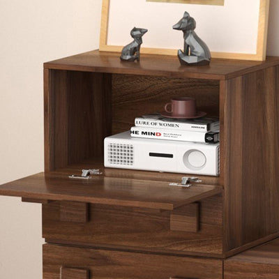 Modern Minimalist Square MDF Stackable Nightstand 1-Drawer For Bedroom