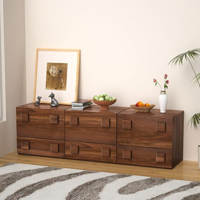 Modern Minimalist Square MDF Stackable Nightstand 1-Drawer For Bedroom