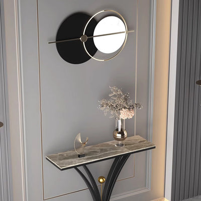 Modern Minimalist Rectangular Sintered Stone Stainless Steel Console Table 1-Tier For Entryway