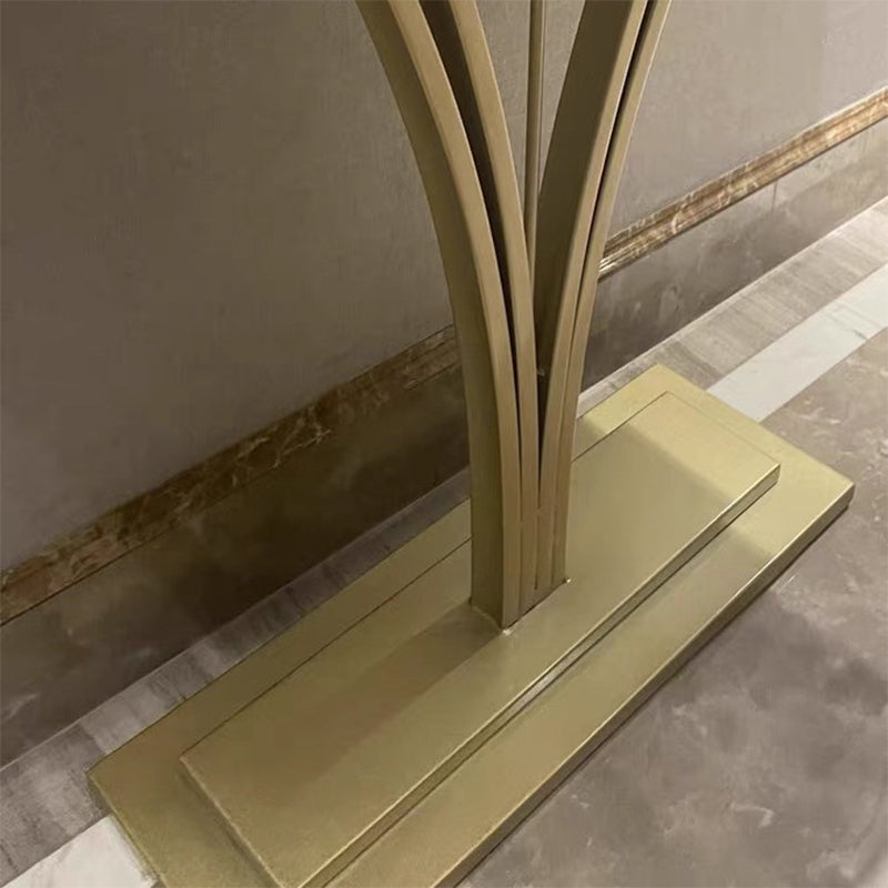 Modern Minimalist Rectangular Sintered Stone Stainless Steel Console Table 1-Tier For Entryway