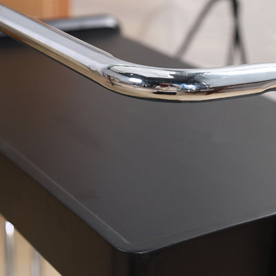 Modern Minimalist Rectangular Rubberwood Glass Stainless Steel Movable Side Table 2-Tier For Living Room