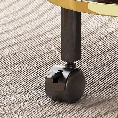 Modern Minimalist Ellipse MDF Pine Wood Movable Side Table 2-Tier For Living Room