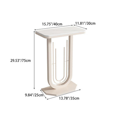Modern Minimalist Rectangular Sintered Stone Carbon Steel Console Table 1-Tier For Entryways