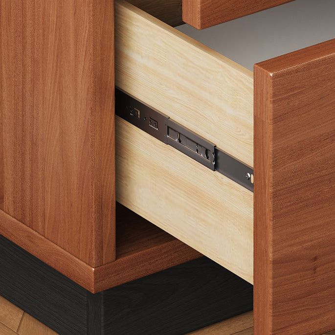 Contemporary Scandinavian Rectangular Solid Wood Multi-layer Board Pine Wood Nightstand 2-Drawer For Bedroom